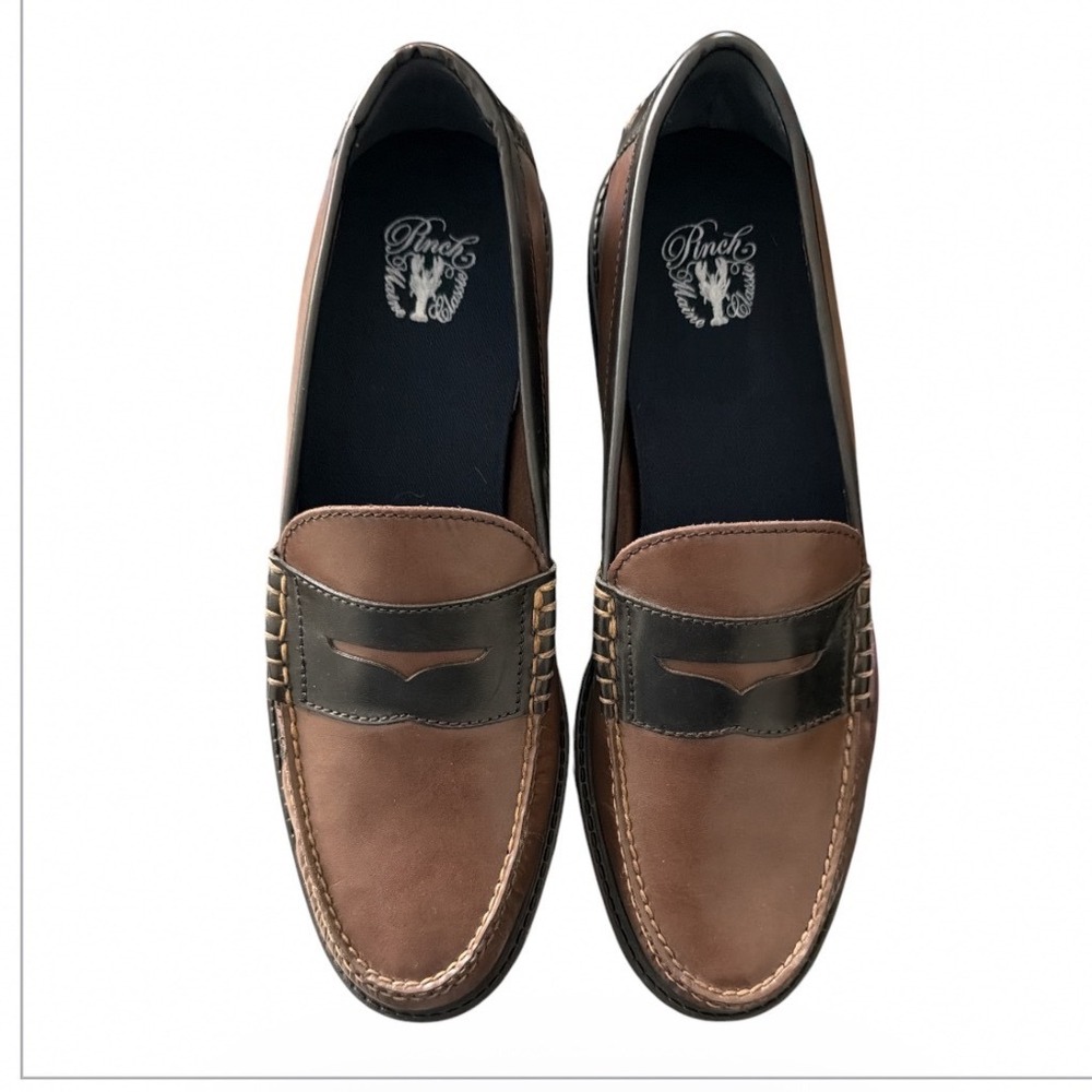 Cole Haan Penny Loafers Mens 11.5 Brown Black Pinch Maine‎ Classic Leather Shoes